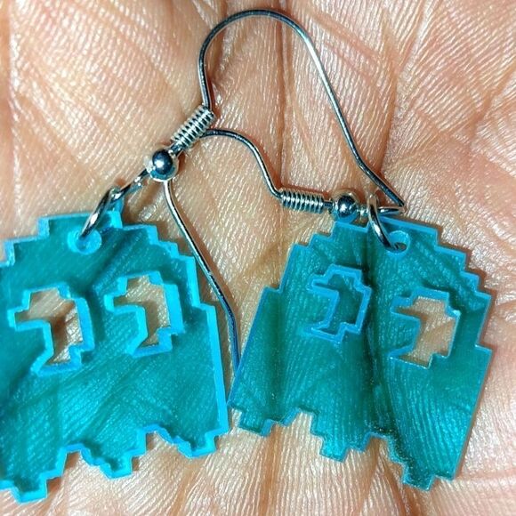 Blue Retro cartoon earrings - Picture 2 of 6